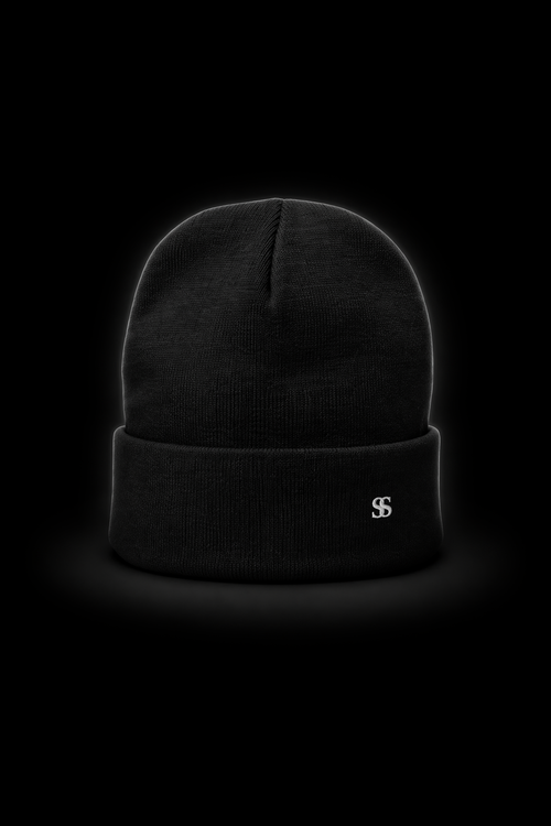 SAYSO Logo Beanie — Unisex in black with embroidered SS logo